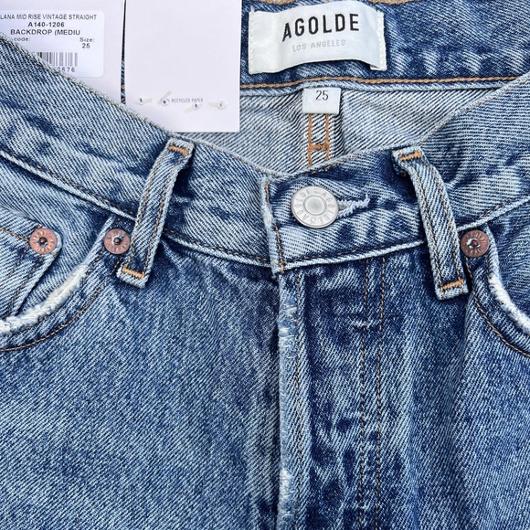 AGOLDE Lana Distressed Straight Leg Jeans Size 25 - Picture 5 of 9